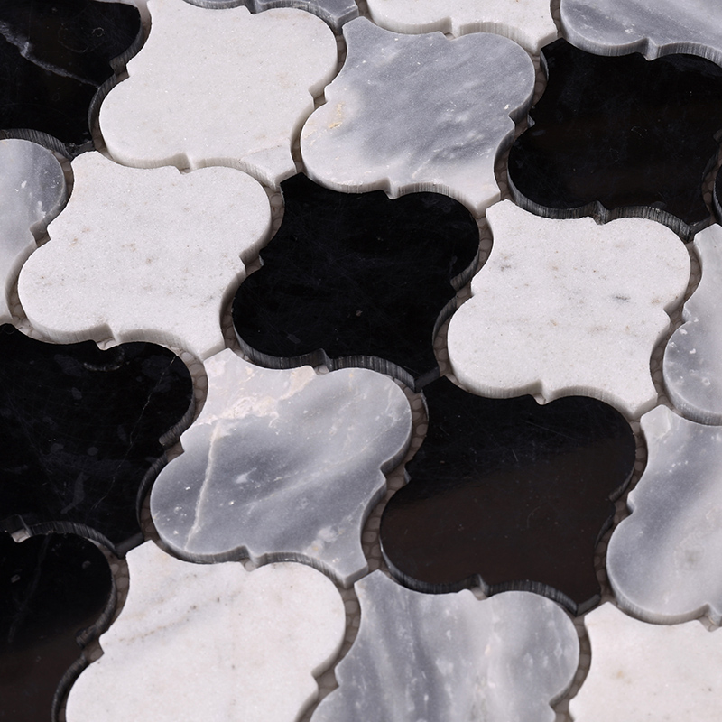 Heng Xing-3x3 Black and White Gray Lantern Stone Mosaic Tile HSC38