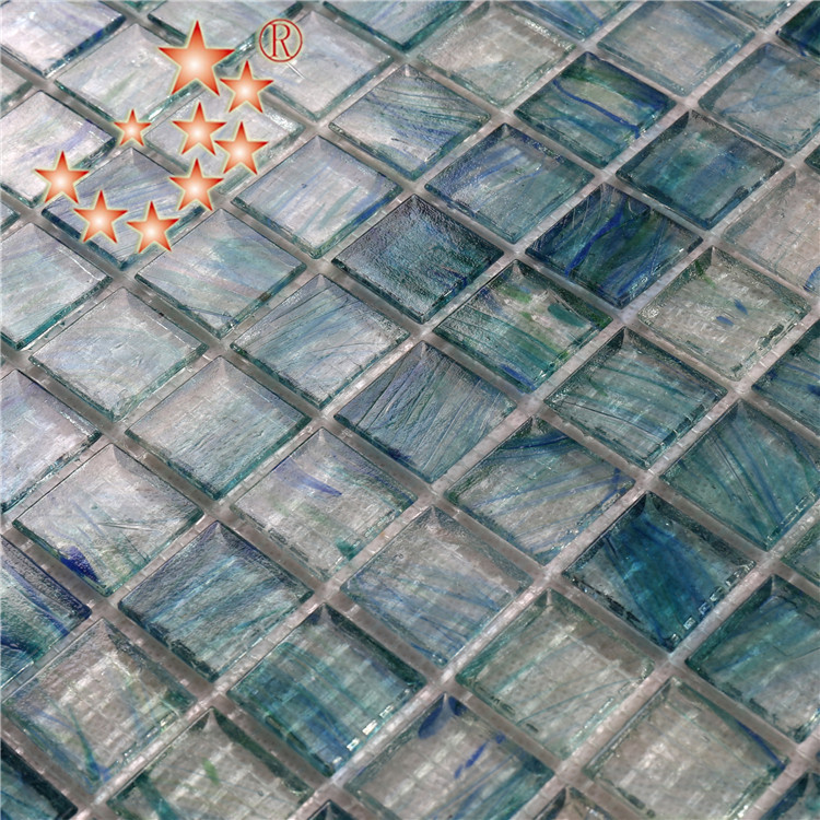 Heng Xing-Light Blue Swimming Pool Glass Surround Tiles for Sale NA673