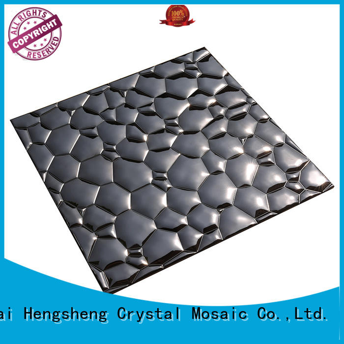 Heng Xing professional stainless metal mosaic tiles effect for living room