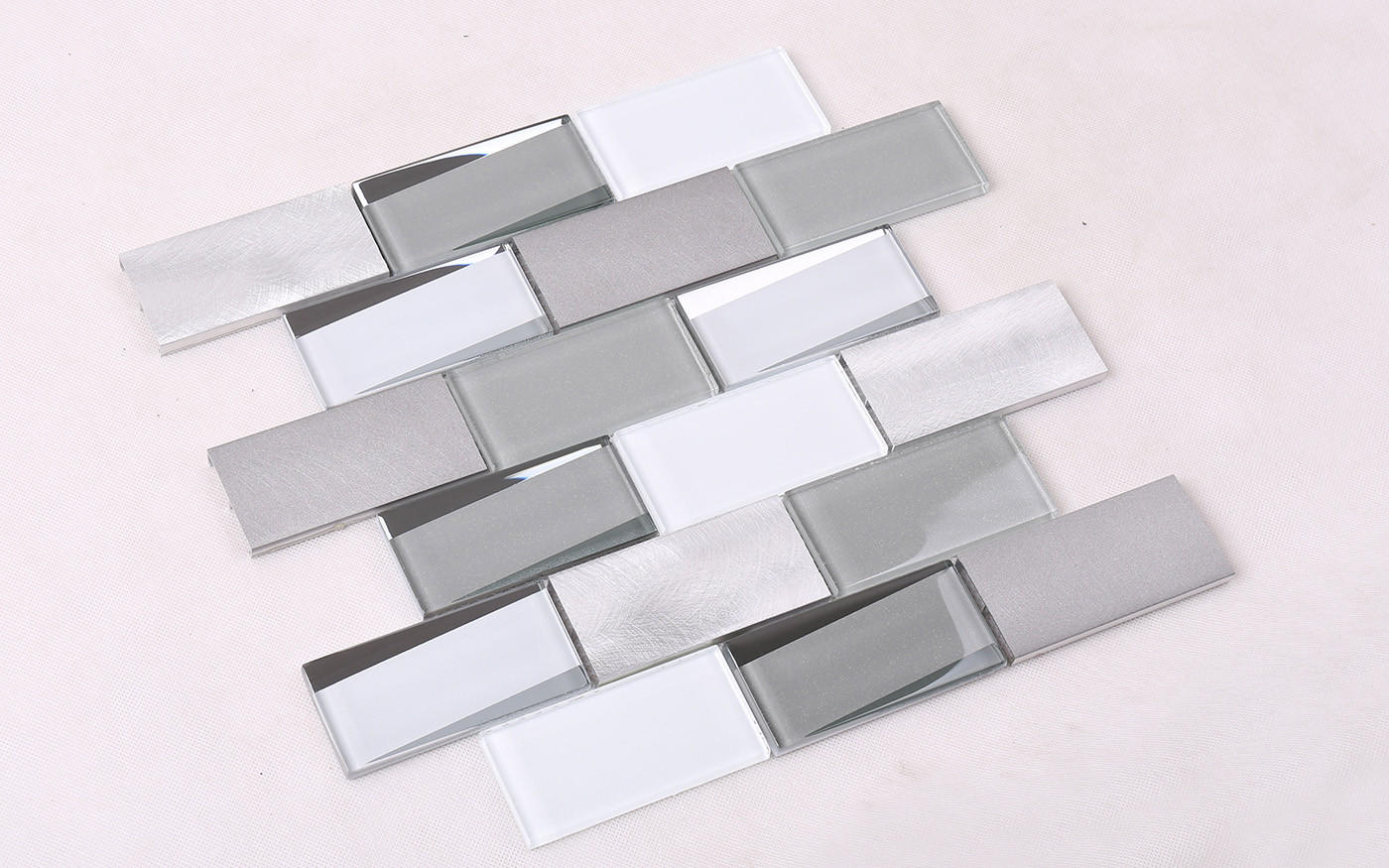 white cold mix resin glass tiles for kitchen Hengsheng Brand
