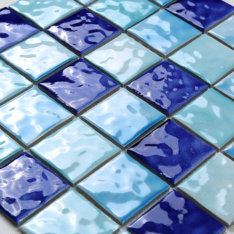 Heng Xing-Pool Glass Tile | 2x2 Blue Ceramic Mosaic Tile For Swimming Pool Hqt04-3