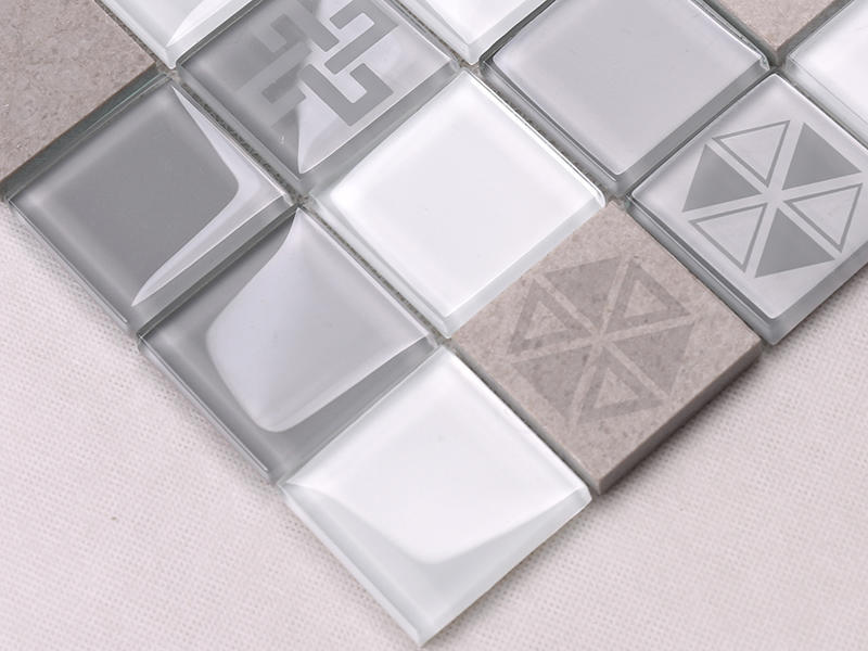 Heng Xing beveling iridescent glass tile wholesale for villa