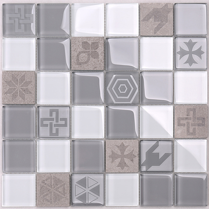 Heng Xing-Grey Pool Tiles, Light Grey Glass Marble Mosaic Tile - Hengsheng-3