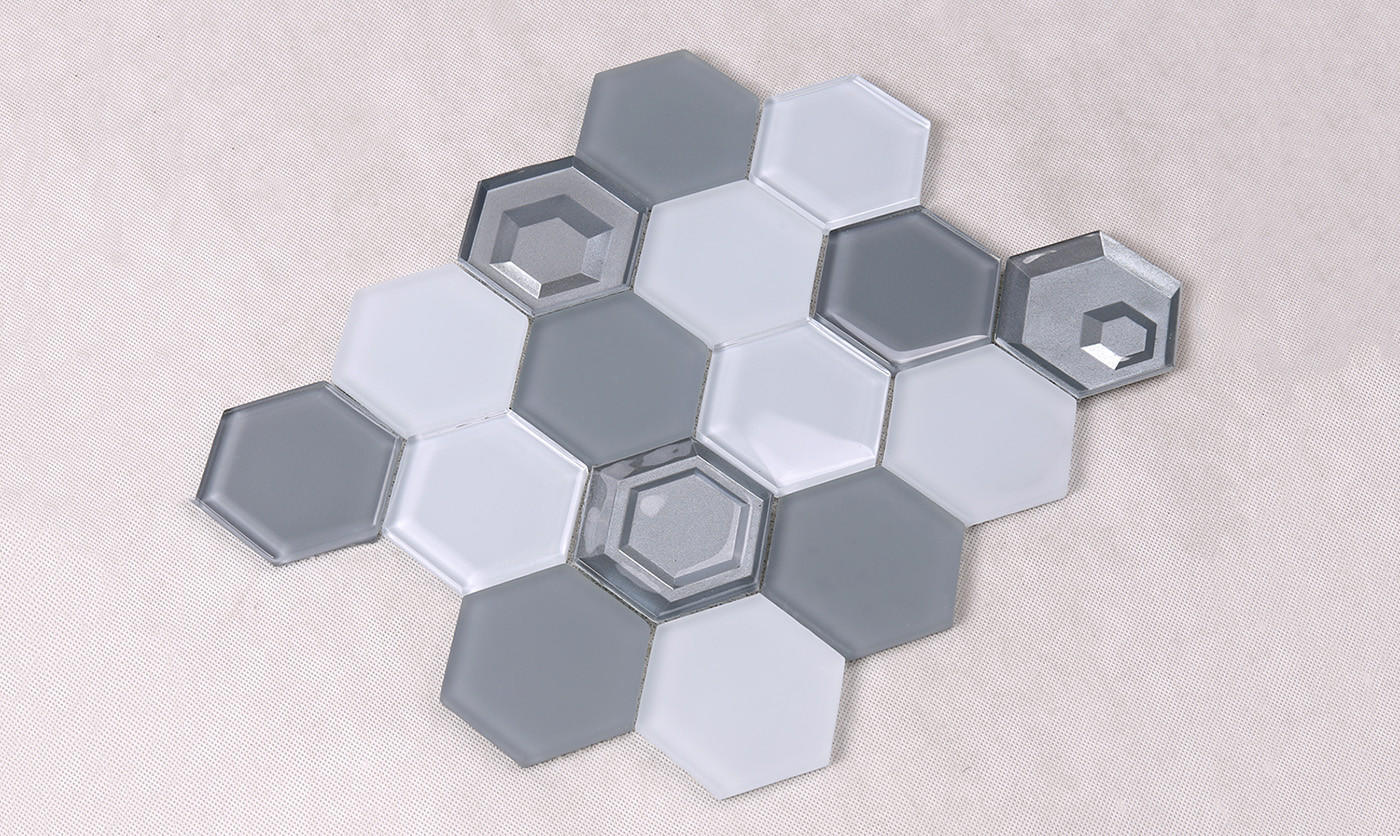 3x4 metallic glass mosaic tile design for kitchen