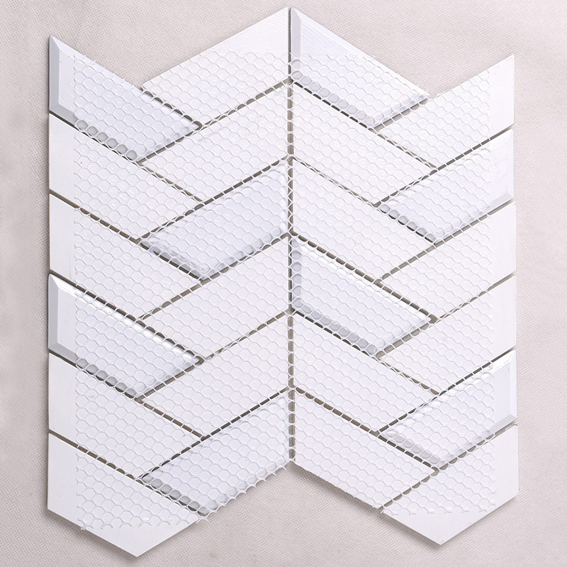 Heng Xing-Best Glass Wall Tiles New White Trapezoid Kitchen Wall Glass Tile-4