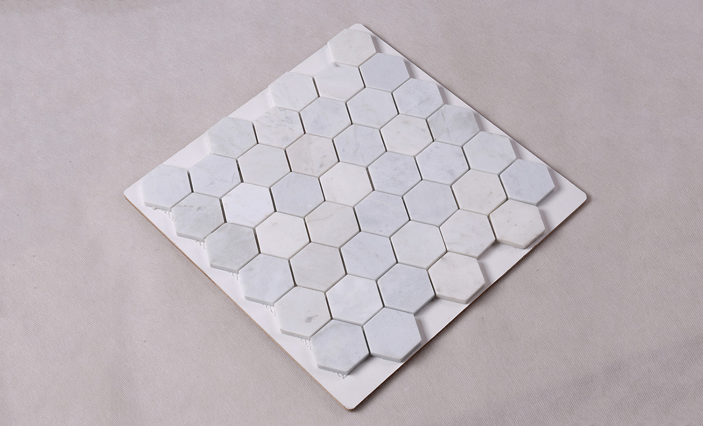 Heng Xing-Mosaic Stones 2x2 Hexagon Carrara Stone Mosaic Tile