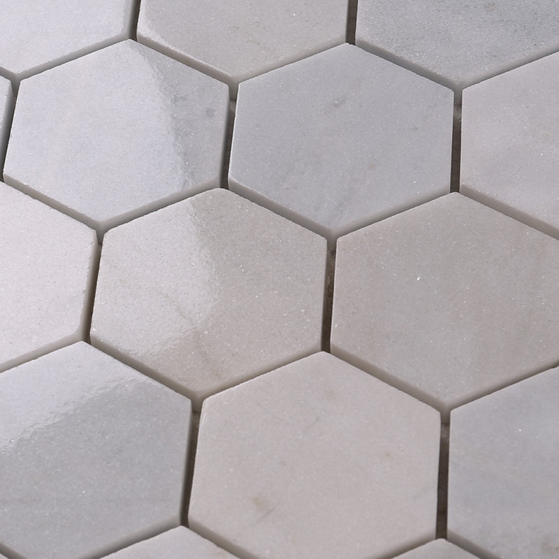 Heng Xing-Mosaic Stones 2x2 Hexagon Carrara Stone Mosaic Tile-2