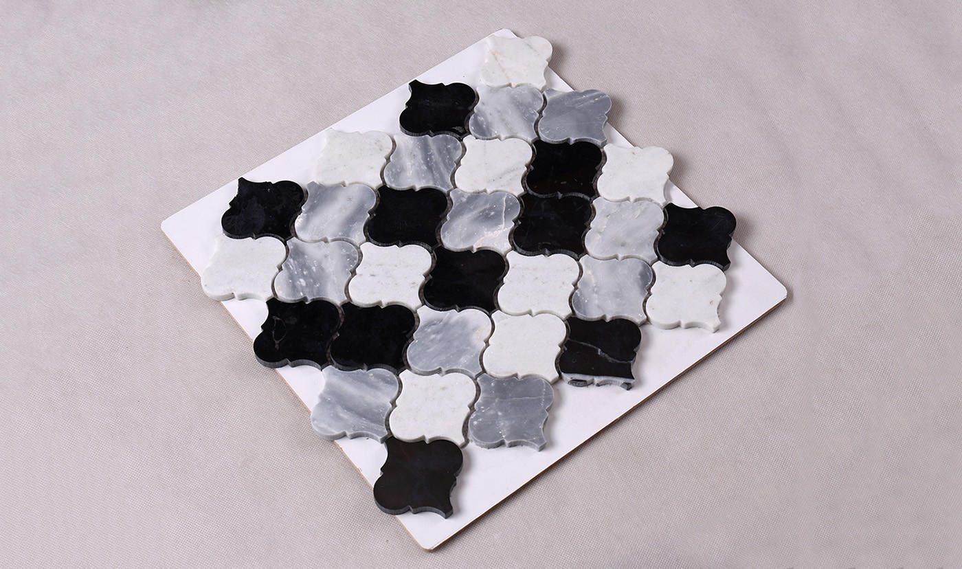 Heng Xing marble pebble stone mosaic tile black for backsplash