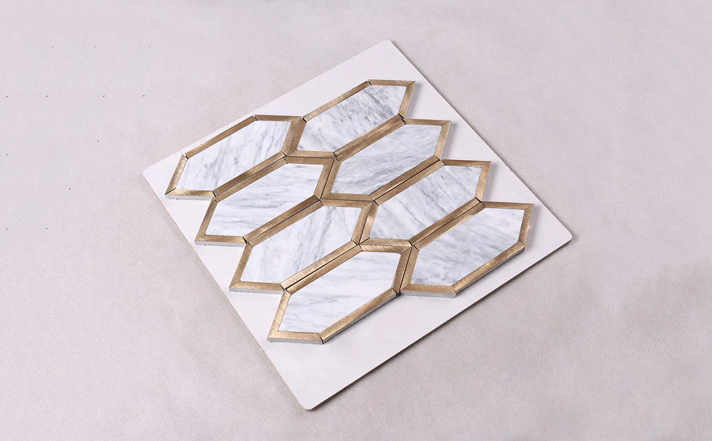 white 2x2 flower metal Heng Xing Brand stone mosaic supplier