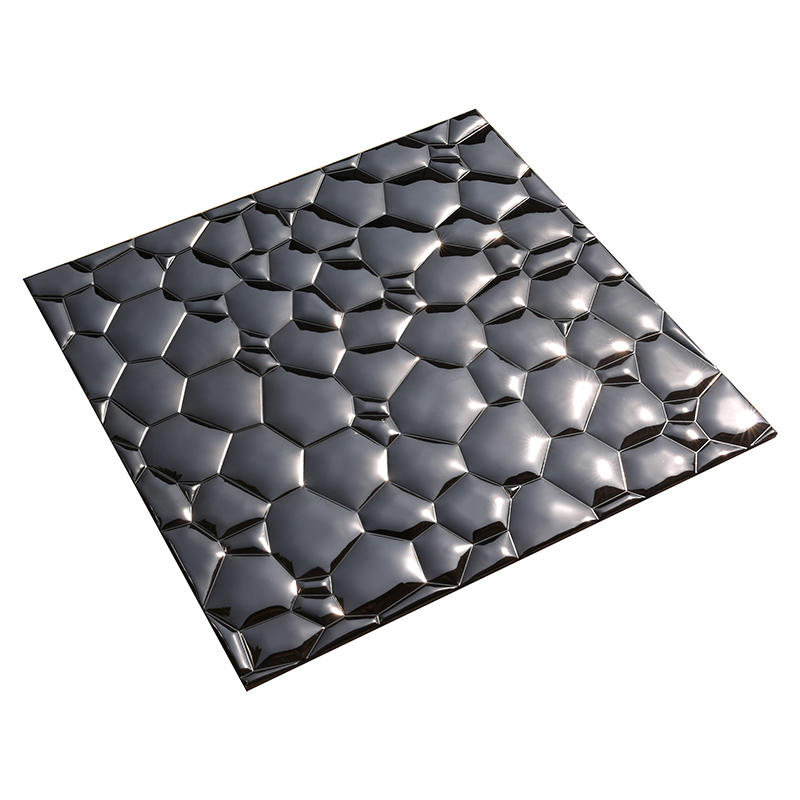 Heng Xing-3D Black Water Cube Stainless Steel Metal Mosaic for bedroom HSW18181-1