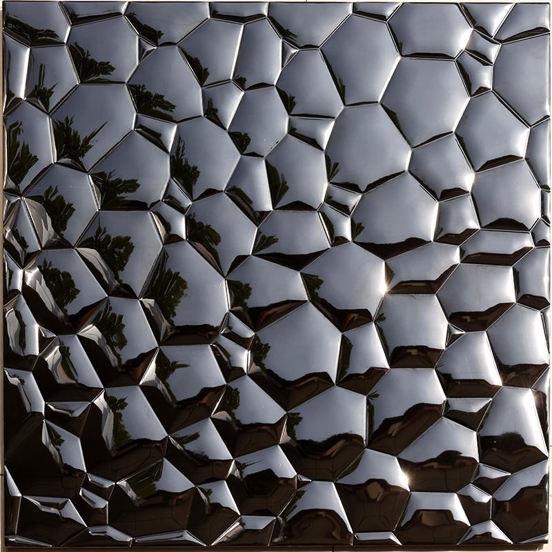 3D Black Water Cube Stainless Steel Metal Mosaic for bedroom  HSW18181