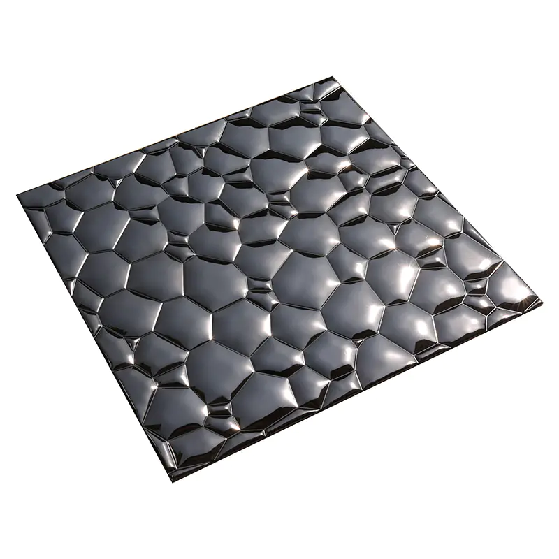 3x6 metal mosaic backsplash customized for living room