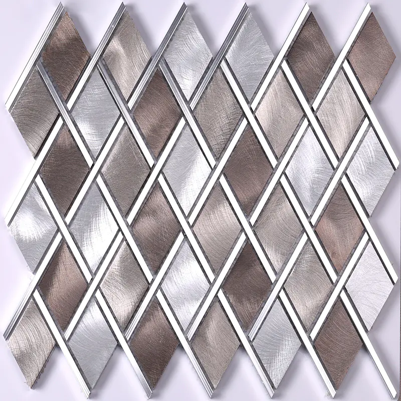 Diamond Copper Aluminum Alloy Metal Mosaic Wall Tile  HLC16