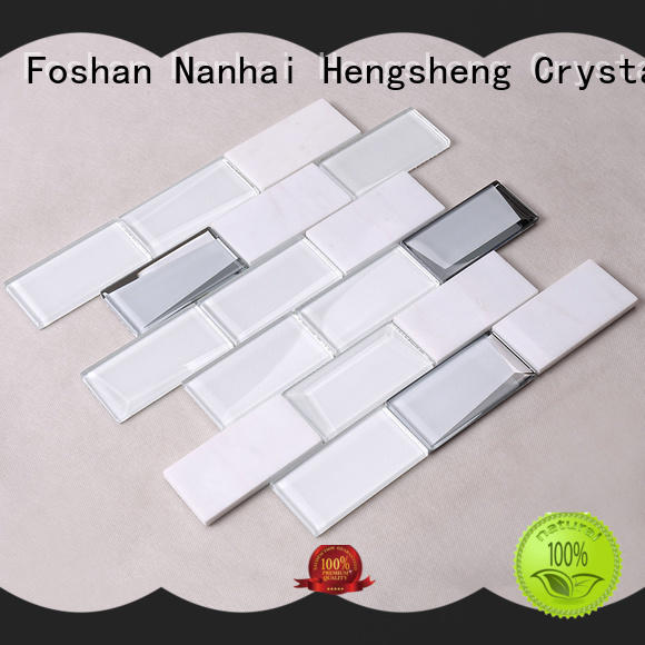 square glass metal backsplash supplier for villa Heng Xing
