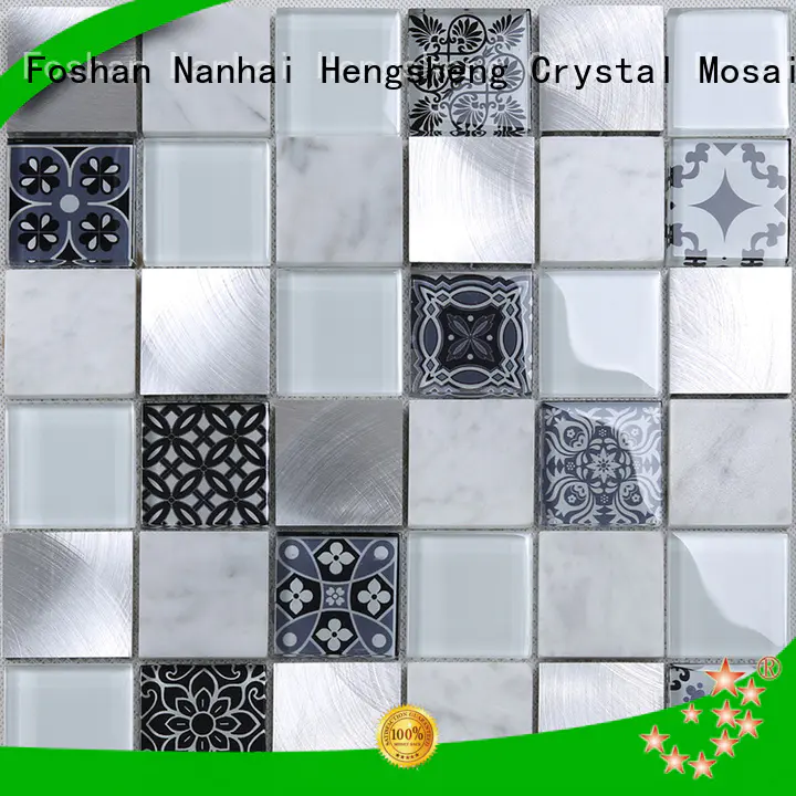 iridescent green glass tile wholesale for kitchen Heng Xing