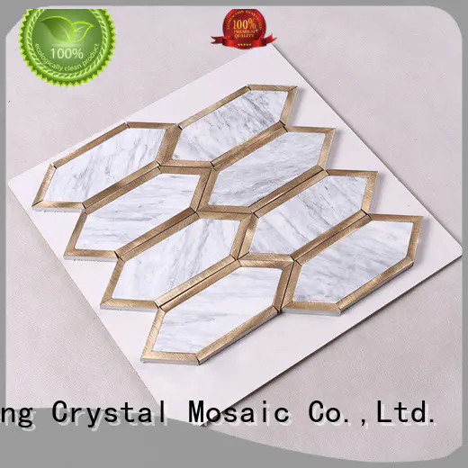 stone tile backsplash metal white stone mosaic beautiful Hengsheng Brand