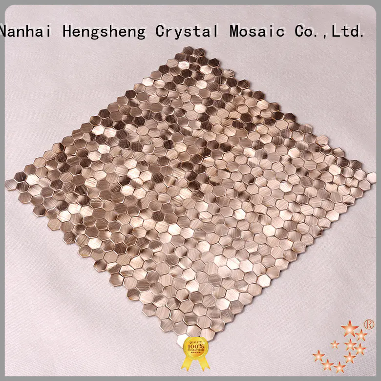 metal mosaic tile in shower brown for living room Heng Xing
