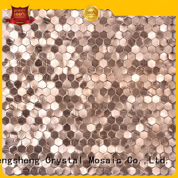 Heng Xing golden black metallic mosaic tiles water for villa