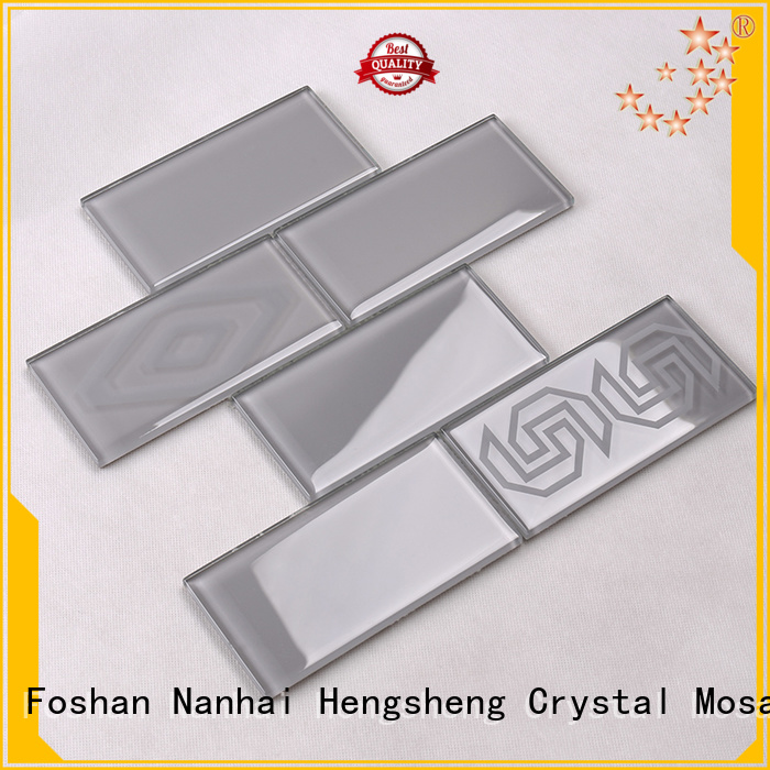 rose gold beveled glass mosaic tile stone Hengsheng Brand