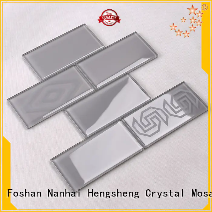 rose gold beveled glass mosaic tile stone Hengsheng Brand