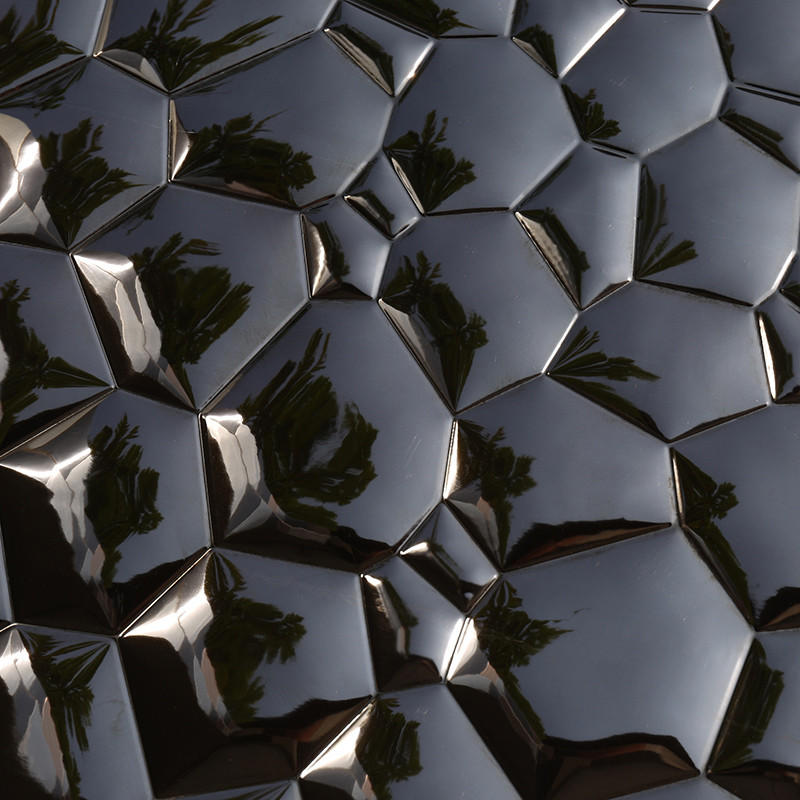 Heng Xing-Best Metallic Floor Tile 3d Black Water Cube Stainless Steel Metal Mosaic-2