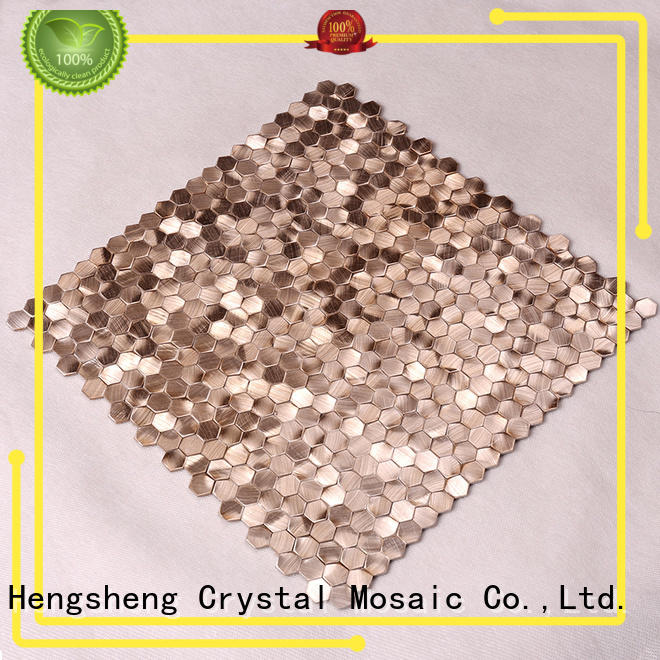 Heng Xing Brand decoration alloy mosaic metallic kitchen wall tiles bedroom