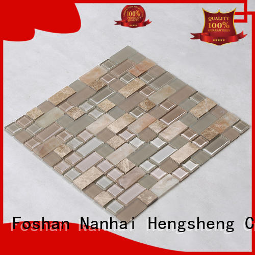 Heng Xing beveled white glass tile backsplash hexagon for villa
