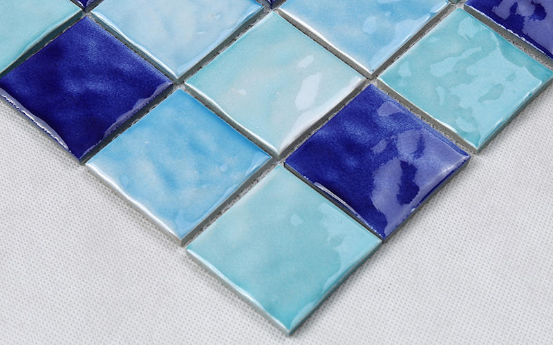 Heng Xing-Blue Pool Tile 2x2 Blue Ceramic Mosaic Tile For Swimming Pool Hqt04-1