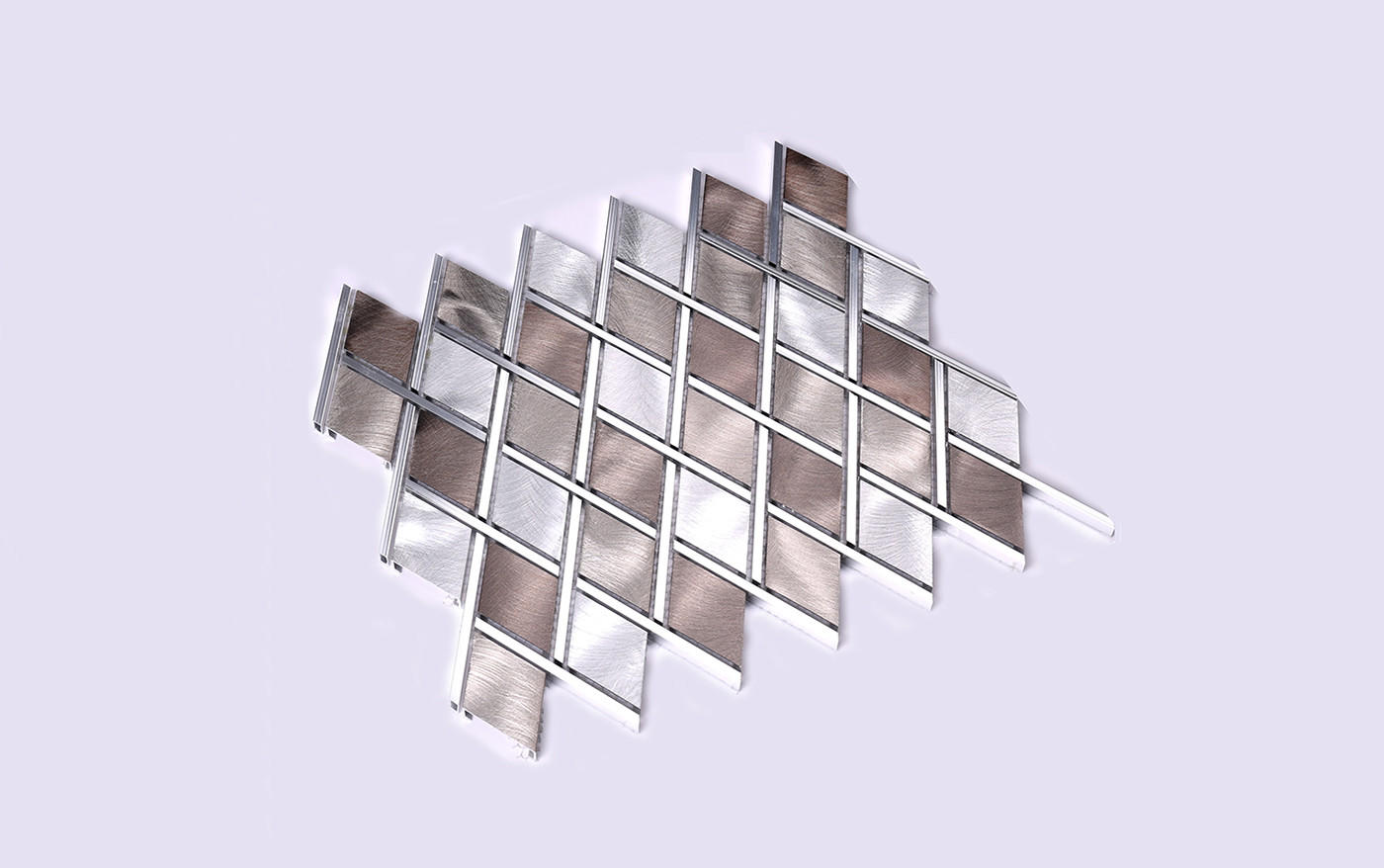 Heng Xing-Copper Tile | Diamond Copper Aluminum Alloy Metal Mosaic Wall Tile Hlc16