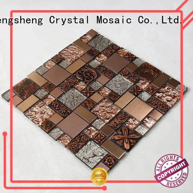 resin metallic cold OEM glass mosaic tile Hengsheng