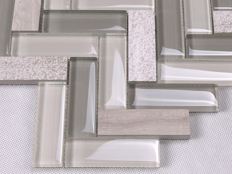 Heng Xing-High-quality Glass Wall Tiles | Herringbone Kitchen Glass Stone Mosaic-1