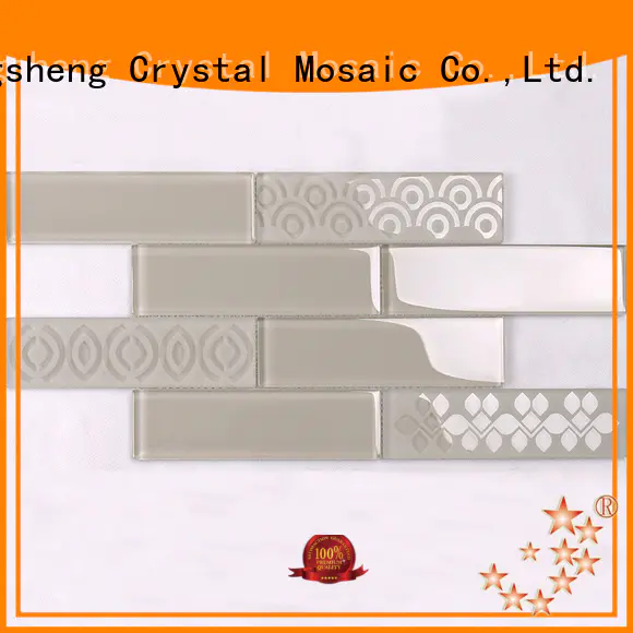 Heng Xing trapezoid iridescent glass tile supplier for villa