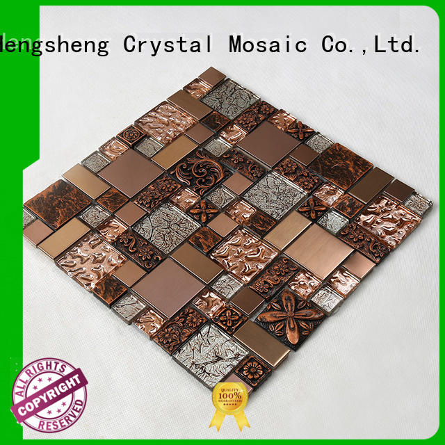 hexagon home metal Hengsheng Brand glass mosaic tile