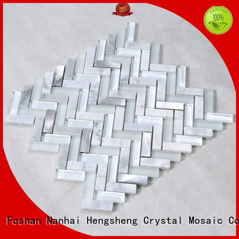 Hengsheng Brand square light beige custom swimming pool mosaics