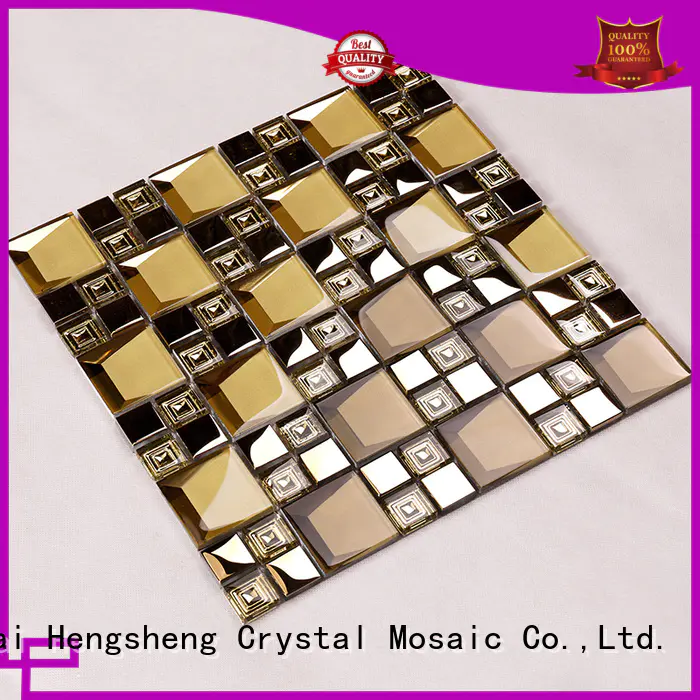 beveled glass mosaic tile iridescent home Hengsheng company