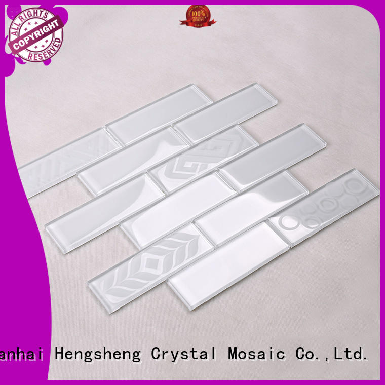 mosaic Custom tile glass mosaic tile herringbone Heng Xing