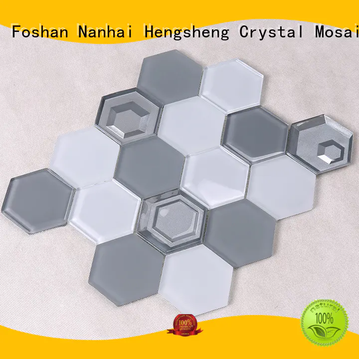 Hengsheng Brand hexagon mosaic resin glass tiles for kitchen home