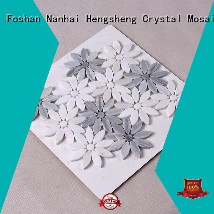 Custom gray floor stone mosaic Hengsheng hexagon