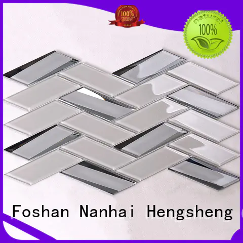 Heng Xing beveled clear glass tiles decor for living room