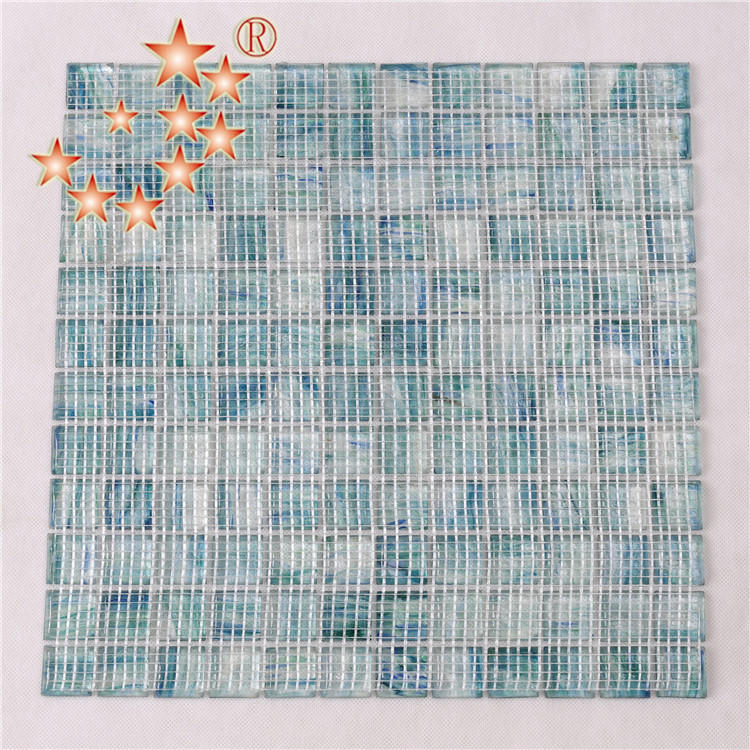 Light Blue Swimming Pool Glass Surround Tiles for Sale NA673
