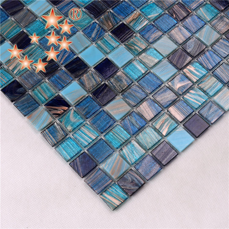 price light blue glass tile ceramic for fountain Heng Xing