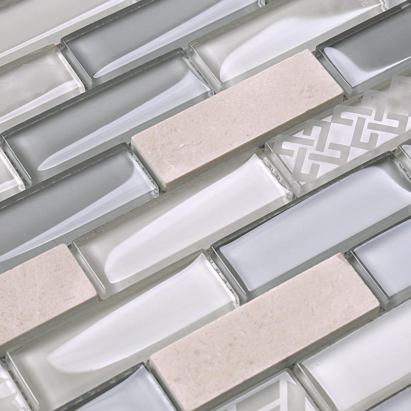 trapezoid herringbone tile backsplash mixed for villa Heng Xing