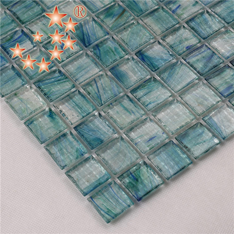 Heng Xing-Pool Mosaics, Light Blue Swimming Pool Glass Surround Tiles-1