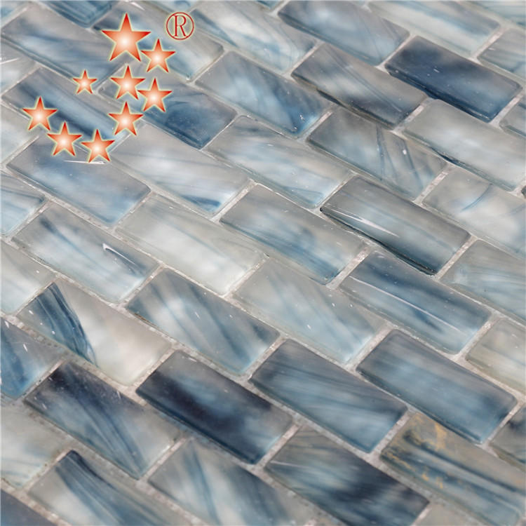 Heng Xing-Light Blue Waterline swimming Pool Mosaic Tiles Cheap Price NM766-1