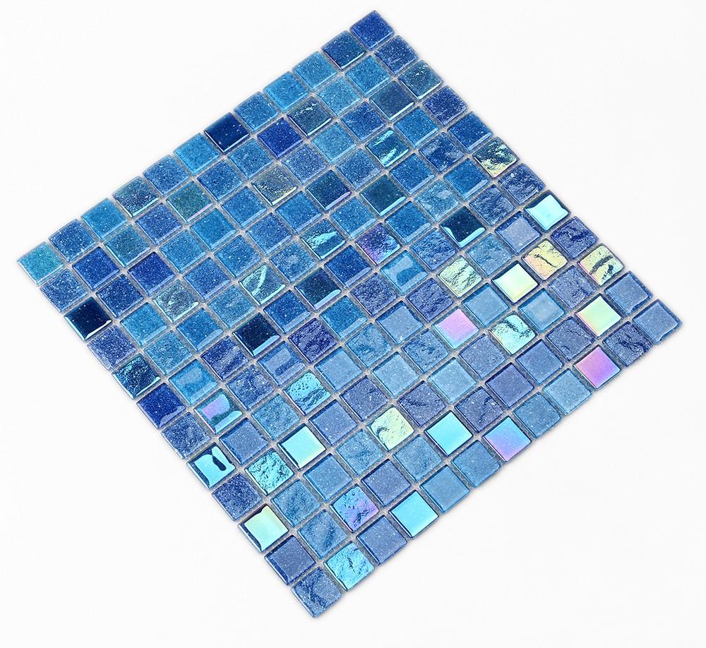 square light blue glass tile crystal personalized for living room-3