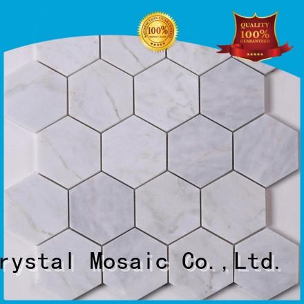 Heng Xing quality mosaic glass tile white for villa