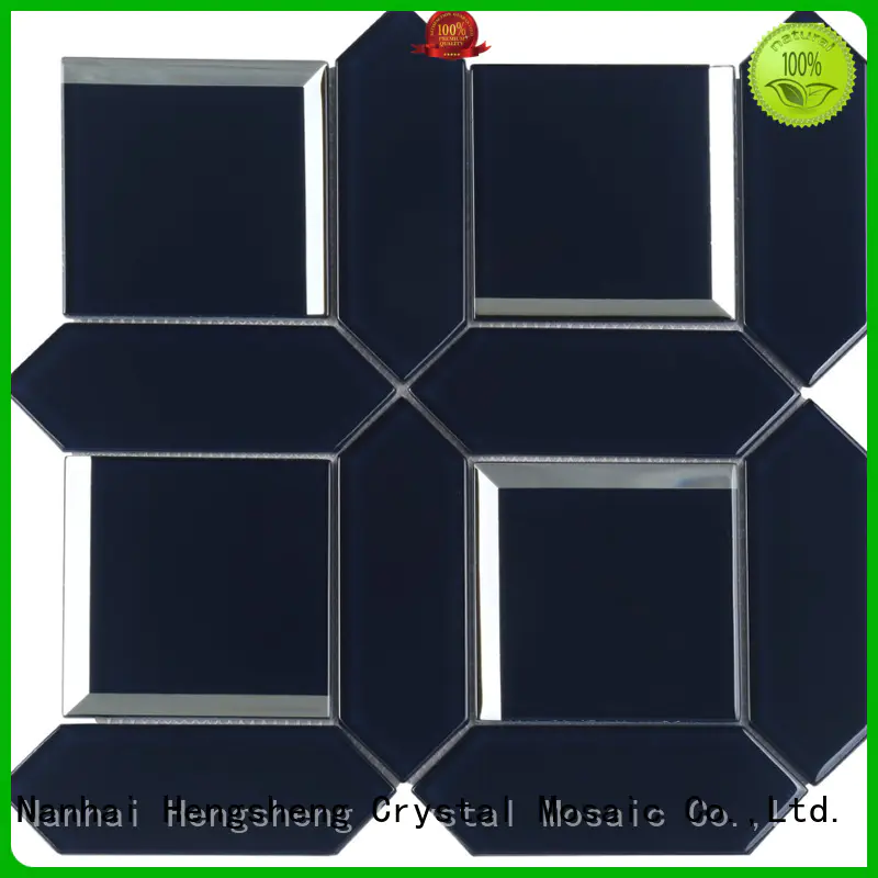 Heng Xing beveling metallic glass tile wholesale for hotel