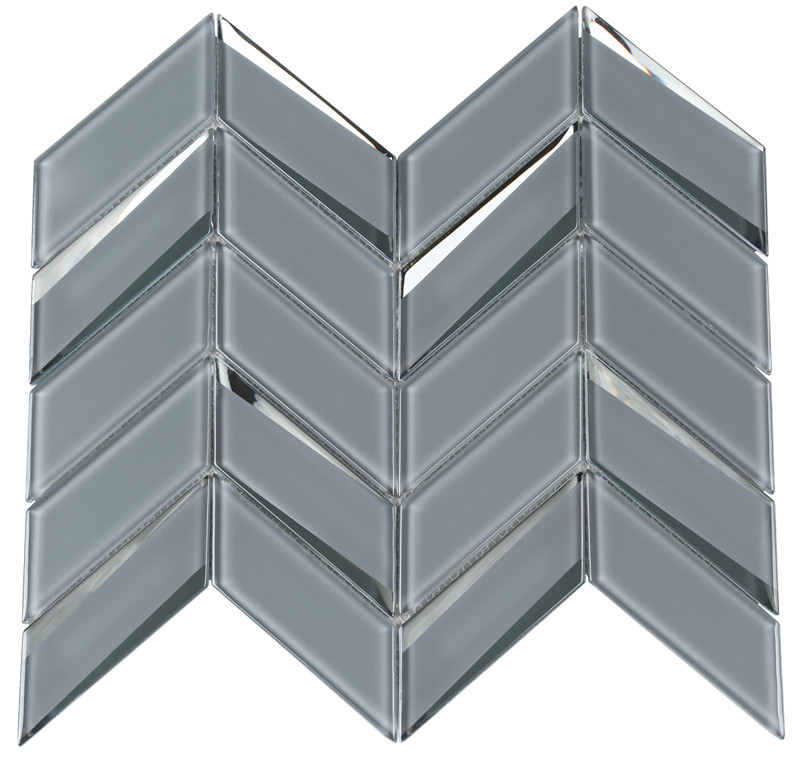 Gray Beveled Herringbone backsplash Tiles Mosaic Mosaic Tiles