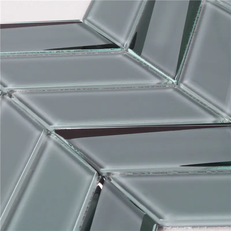 Heng Xing square glass mosaic tile backsplash trapezoid for kitchen