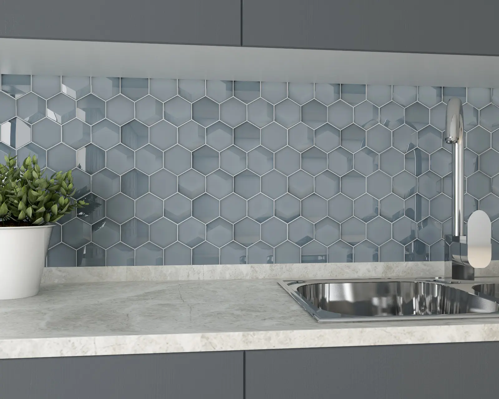 glass metal tile simple for kitchen Heng Xing